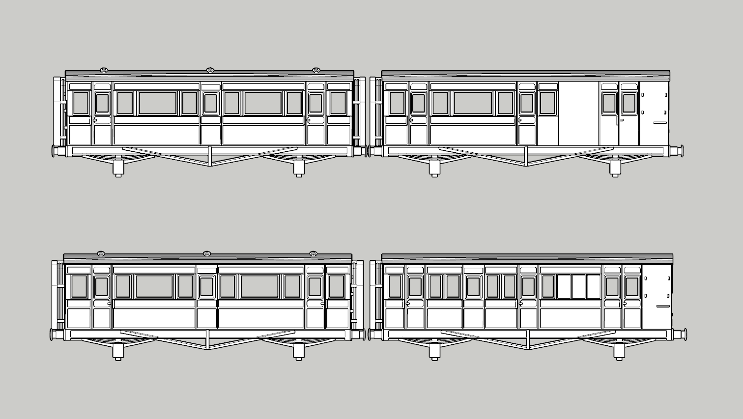 (image for) (N) ex-LCDR Railmotor Coach Double Pack Bundle